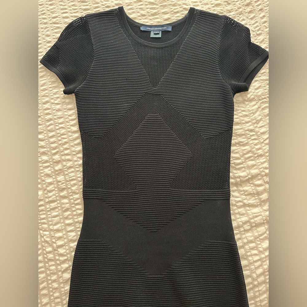 French Connection Body Con Semi-Sheer Dress
